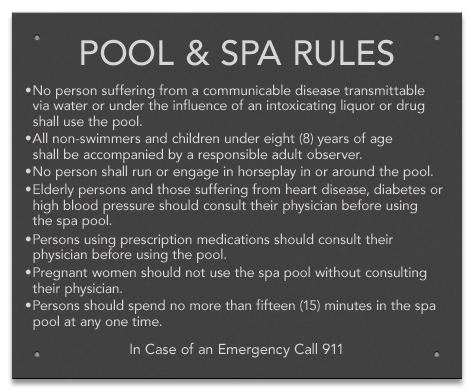 State Pool Sign - Pool and Spa Rules - Wyoming Compliant