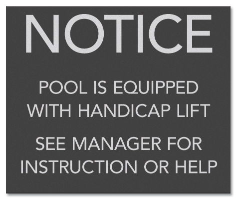 State Pool Sign - Pool Lift - Illinois Compliant