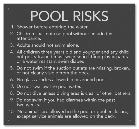 State Pool Sign - Pool Rules - Georgia Compliant