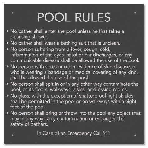 State Pool Sign - Pool Rules - Massachusetts Compliant
