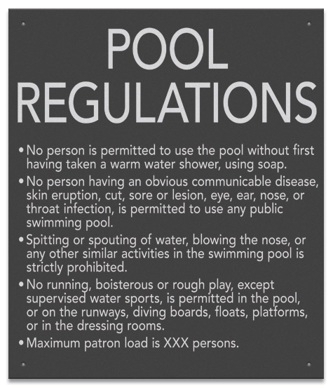 State Pool Sign - Pool Rules - Nebraska Compliant