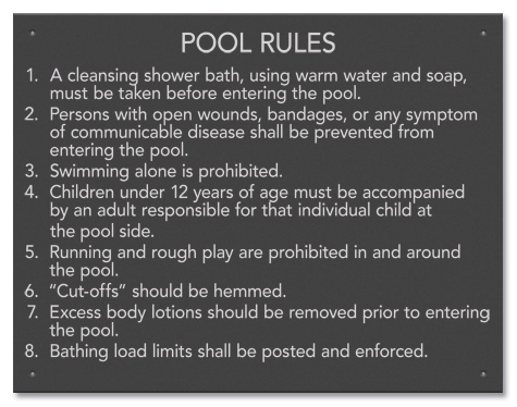 State Pool Sign - Pool Rules - OK Compliant