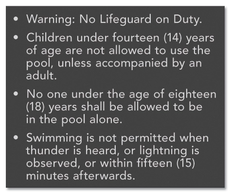 State Pool Sign - Pool Rules - Virginia Compliant