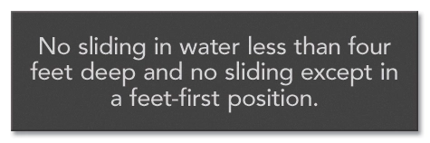 State Pool Sign - Sliding in Pool - New York City Compliant