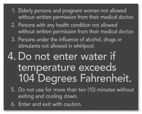 State Pool Sign - Spa Rules - Atlanta, Georgia Compliant
