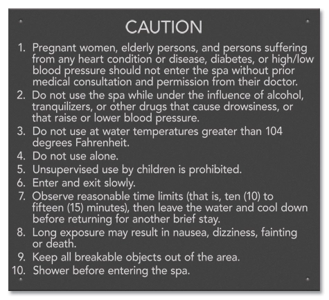 State Pool Sign - Spa Rules - KY Compliant