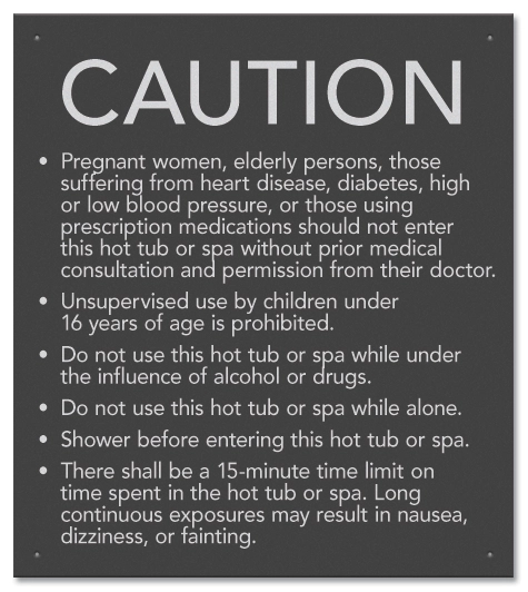 State Pool Sign - Spa Rules - New Jersey Compliant