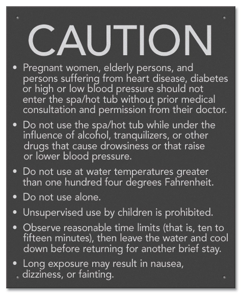 State Pool Sign - Spa Rules - Ohio Compliant