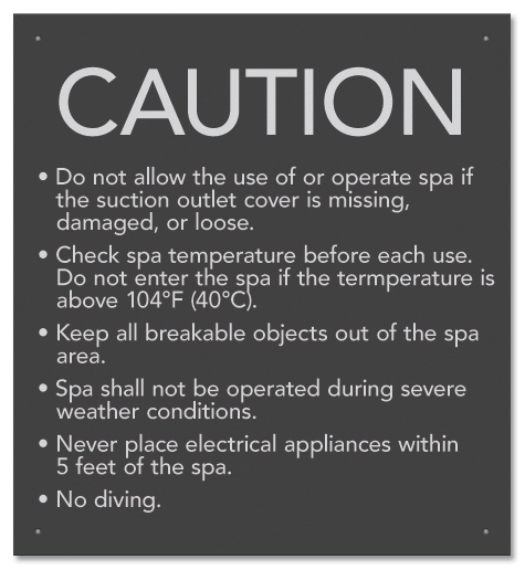 State Pool Sign - Spa Rules
