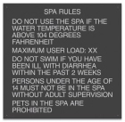 State Pool Sign - Spa Rules - Texas Compliant