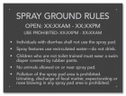 State Pool Sign - Spray Ground Rules - New York City Compliant