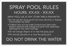 State Pool Sign - Spray Pool Rules - Montana Compliant