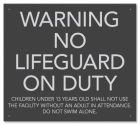 State Pool Sign - Warning No Lifeguard On Duty - Idaho Compliant
