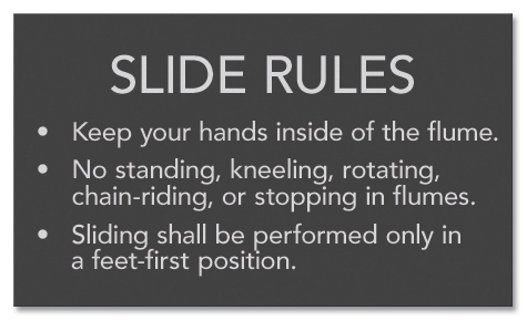 State Pool Sign - White-Water Slide Rules - New York City Compliant