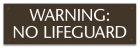 Tennessee No Lifeguard Warning Sign