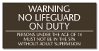 Texas No Lifeguard on Duty Pool Sign