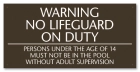 Texas No Lifeguard Pool Sign