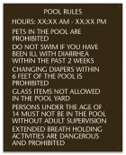 Texas Pool Rules Sign