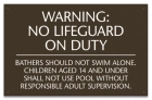 Utah No Lifeguard Pool Sign