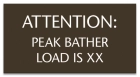 Utah Peak Bather Load Pool Sign