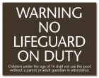 Warning No Lifeguard on Duty Sign