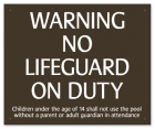 Warning No Lifeguard on Duty Sign