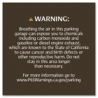 Warning Sign: Enclosed Parking Facilities