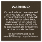 Warning Sign: Foods and Beverages
