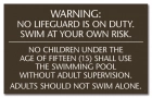 Washington DC No Lifeguard Pool Rules Sign