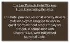 West Hollywood CA Housekeeper Protection Notice - Acrylic - 4 Pk