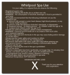 Whirlpool Spa Use Sign