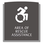 Area of Rescue Assistance Sign - NYC Compliant