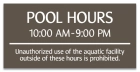 Delaware Pool Hours Sign