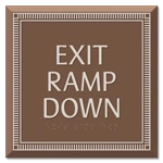 "Exit Ramp Down" Egress Sign - CA Compliant