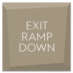 "Exit Ramp Down" Egress Sign - CA Compliant