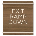 "Exit Ramp Down" Egress Sign - CA Compliant