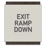 "Exit Ramp Down" Egress Sign - CA Compliant