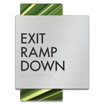 "Exit Ramp Down" Egress Sign - CA Compliant