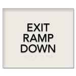 "Exit Ramp Down" Egress Sign - CA Compliant