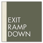 "Exit Ramp Down" Egress Sign - CA Compliant