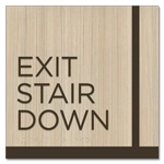 "Exit Stair Down" Egress Sign - CA Compliant