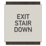 "Exit Stair Down" Egress Sign - CA Compliant