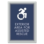 Exterior Area for Assisted Rescue Sign - Dynamic ISA Symbol
