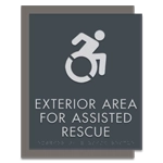 Exterior Area for Assisted Rescue Sign - Dynamic ISA Symbol