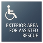 Exterior Area for Assisted Rescue Sign - ISA Symbol