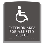 Exterior Area for Assisted Rescue Sign - ISA Symbol