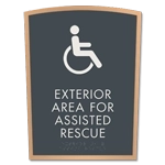 Exterior Area for Assisted Rescue Sign - ISA Symbol
