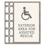 Exterior Area for Assisted Rescue Sign - ISA Symbol