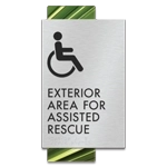 Exterior Area for Assisted Rescue Sign - ISA Symbol