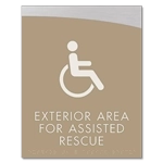 Exterior Area for Assisted Rescue Sign - ISA Symbol